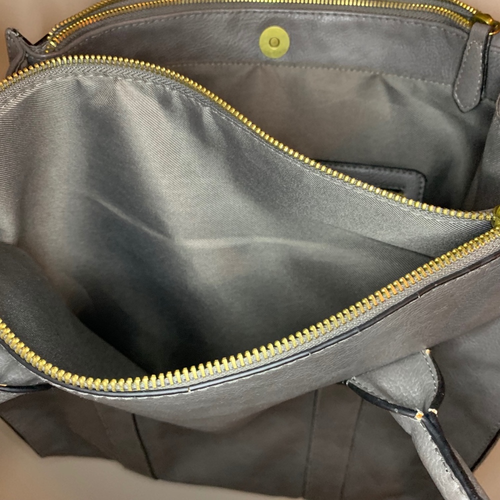 Gray Purse Workbag Multi Compartments - image 7